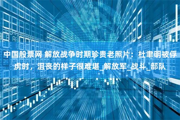 中国股票网 解放战争时期珍贵老照片：杜聿明被俘虏时，沮丧的样子很难堪_解放军_战斗_部队